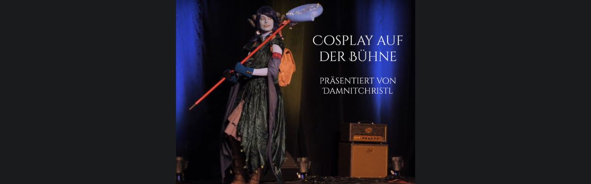 In cosplay on stage